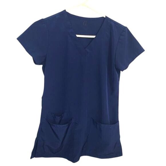GT Performance Blue Scrub Top V-Neck With Pockets Size XS - Picture 1 of 7